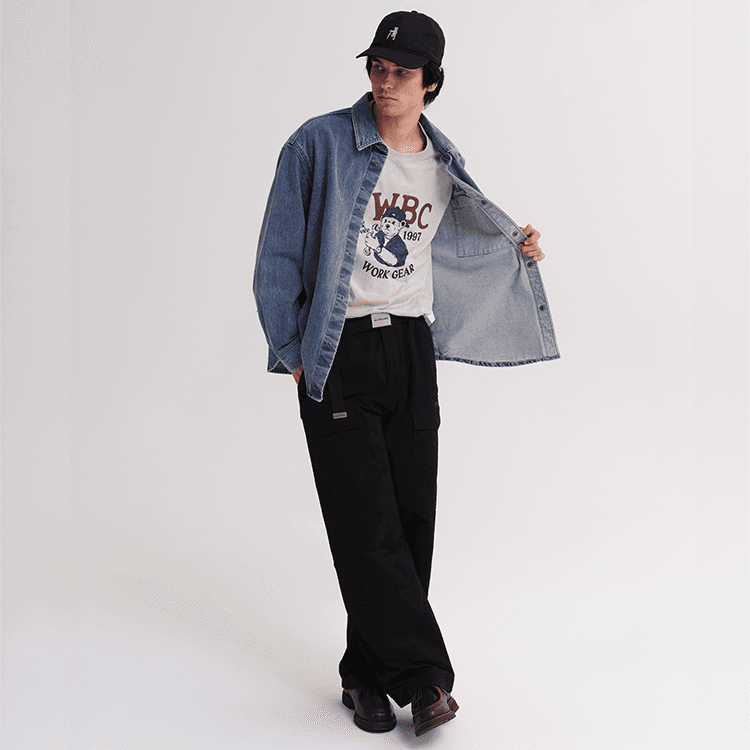 Рубашка Teenie Weenie Men Denim Collection Рубашка Унисекс Синяя - изображение 7