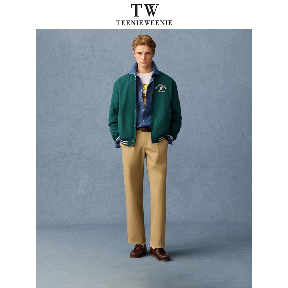 Бомбер Teenie Weenie Men American Old Money Style Collection Темно-синий Унисекс Бейсбольные куртки - изображение 6