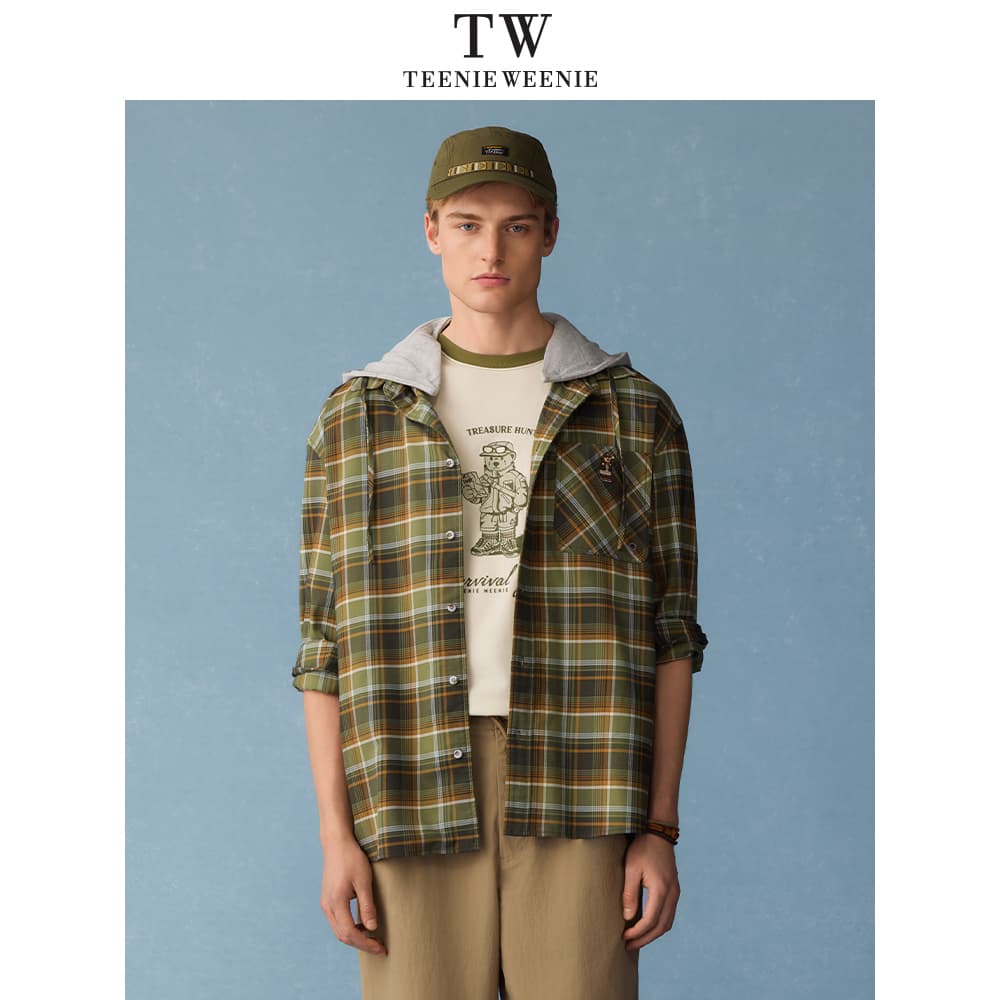 Рубашка Teenie Weenie Men Evergreen Preppy Style Хаки Мужской Рубашки - изображение 7