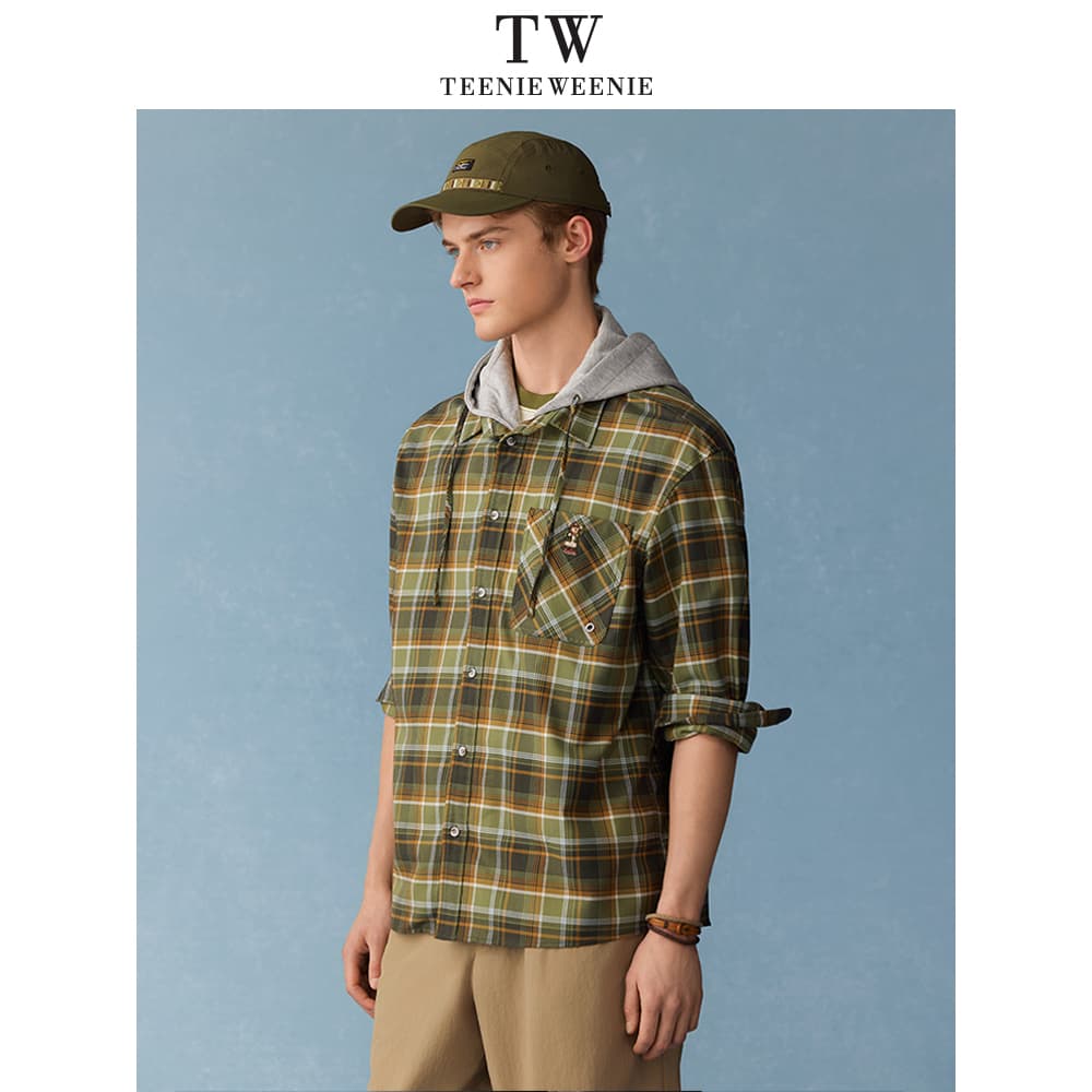 Рубашка Teenie Weenie Men Evergreen Preppy Style Хаки Мужской Рубашки - изображение 3