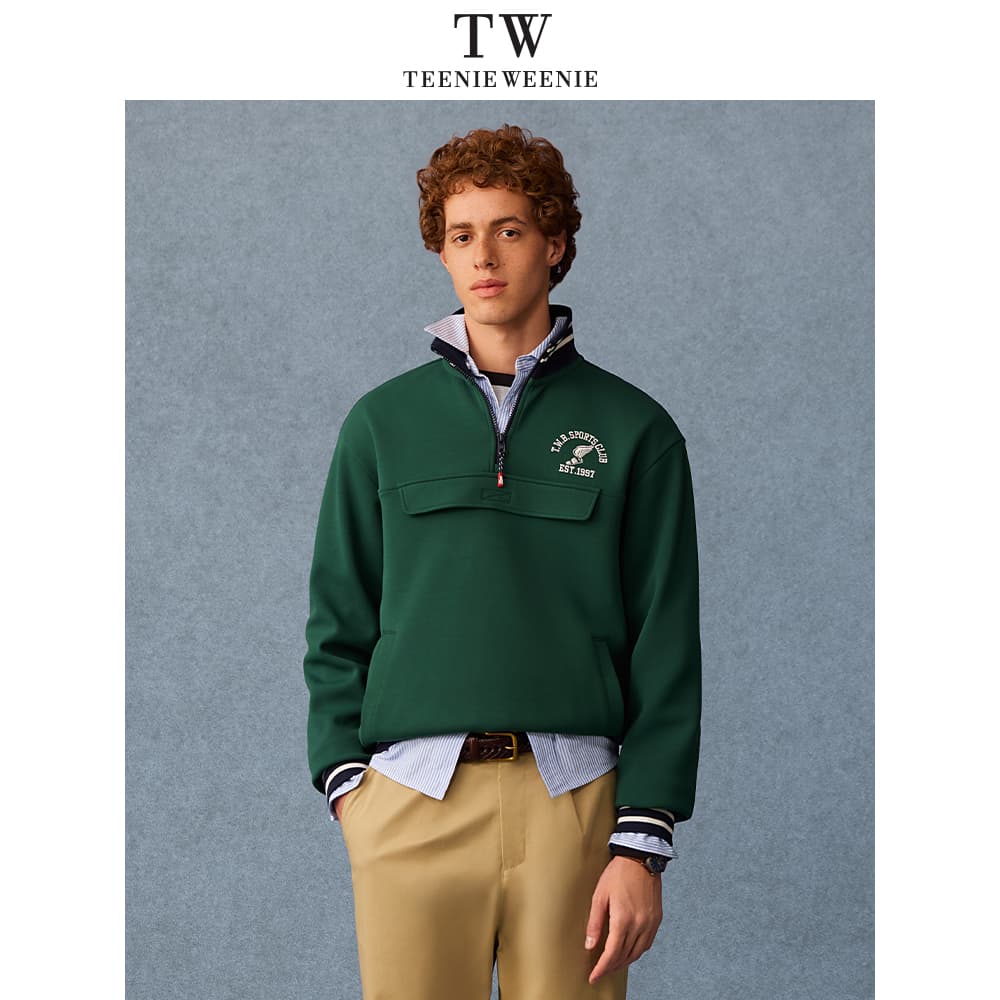 Худи Teenie Weenie Men American Old Money Style Collection Зеленый Унисекс Толстовка - изображение 7