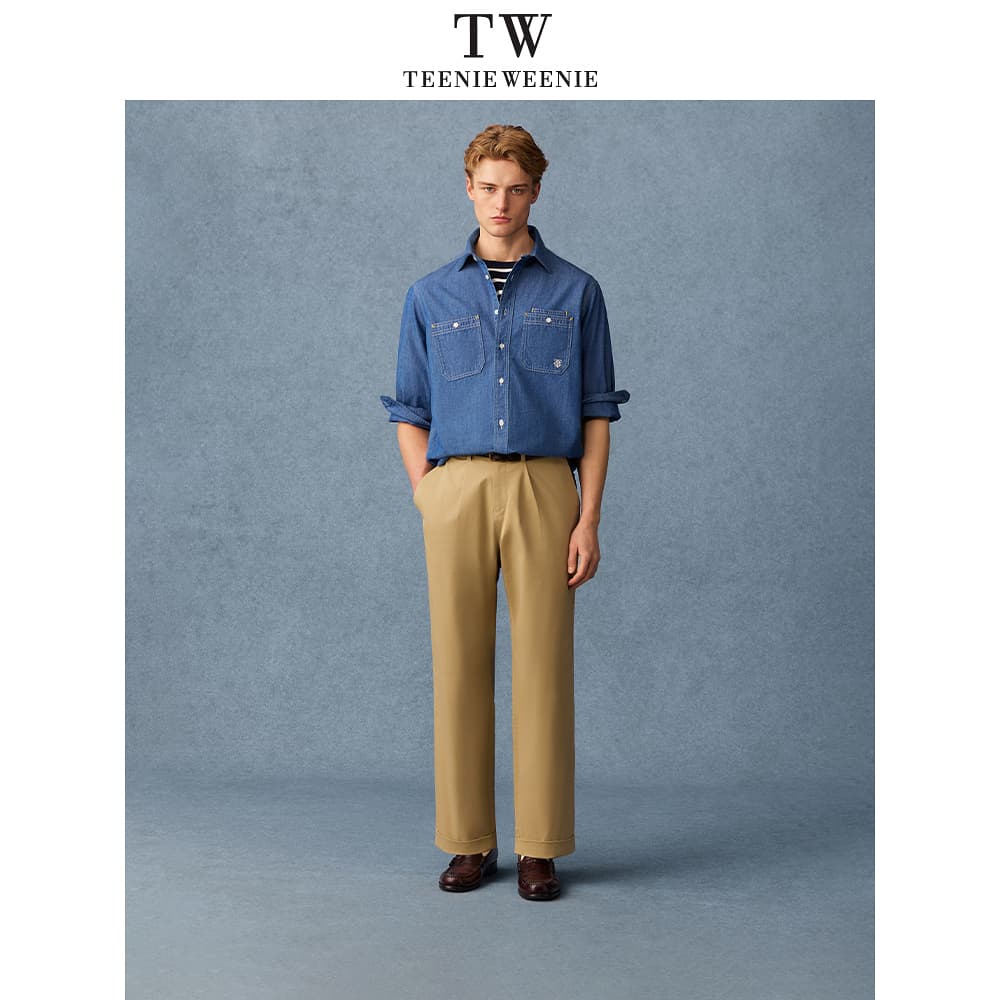 Рубашка Teenie Weenie Men Evergreen Preppy Style Blue Unisex Рубашки - изображение 4