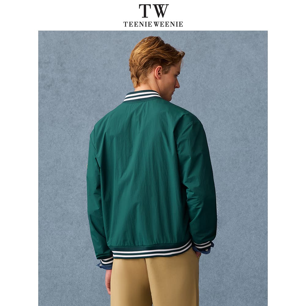 Бомбер Teenie Weenie Men American Old Money Style Collection Темно-синий Унисекс Бейсбольные куртки - изображение 4