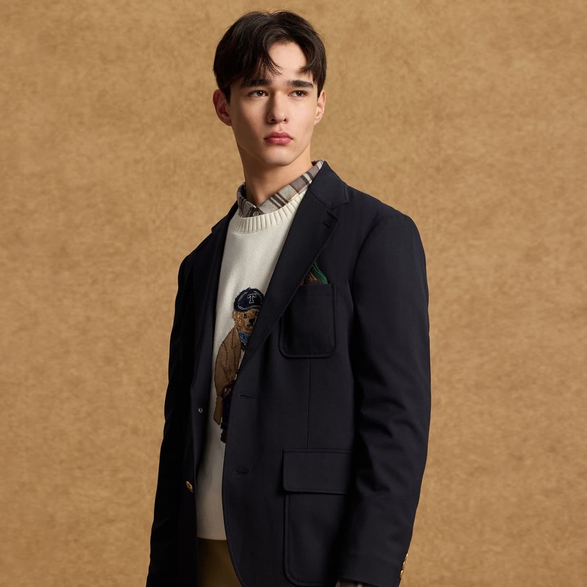 Пиджак Teenie Weenie Men FW24 Бизнес-костюм унисекс темно-синий - изображение 4