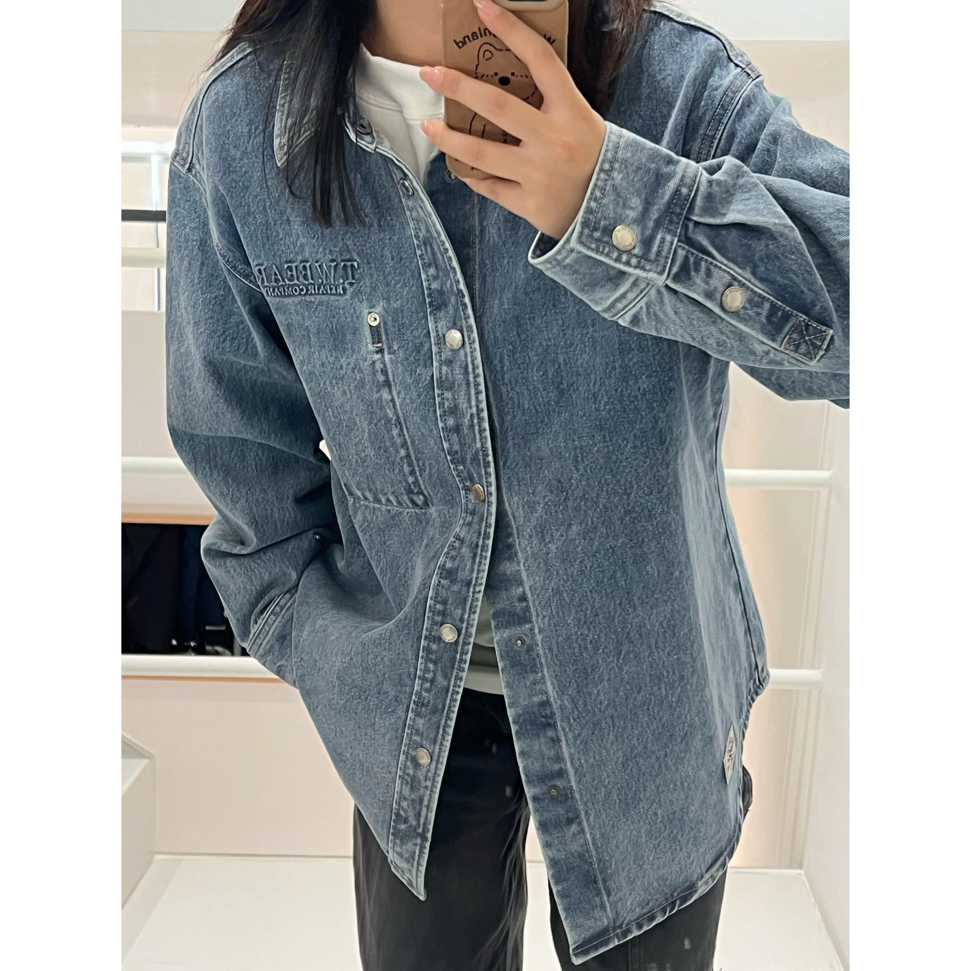 Рубашка Teenie Weenie Men Denim Collection Рубашка Унисекс Синяя - изображение 4
