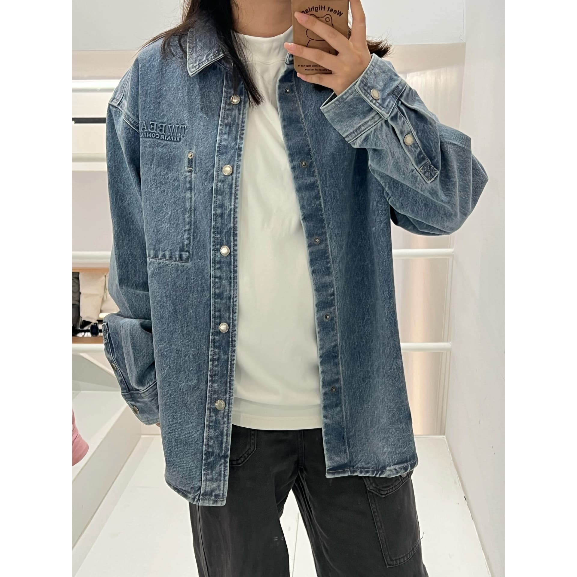 Рубашка Teenie Weenie Men Denim Collection Рубашка Унисекс Синяя - изображение 5