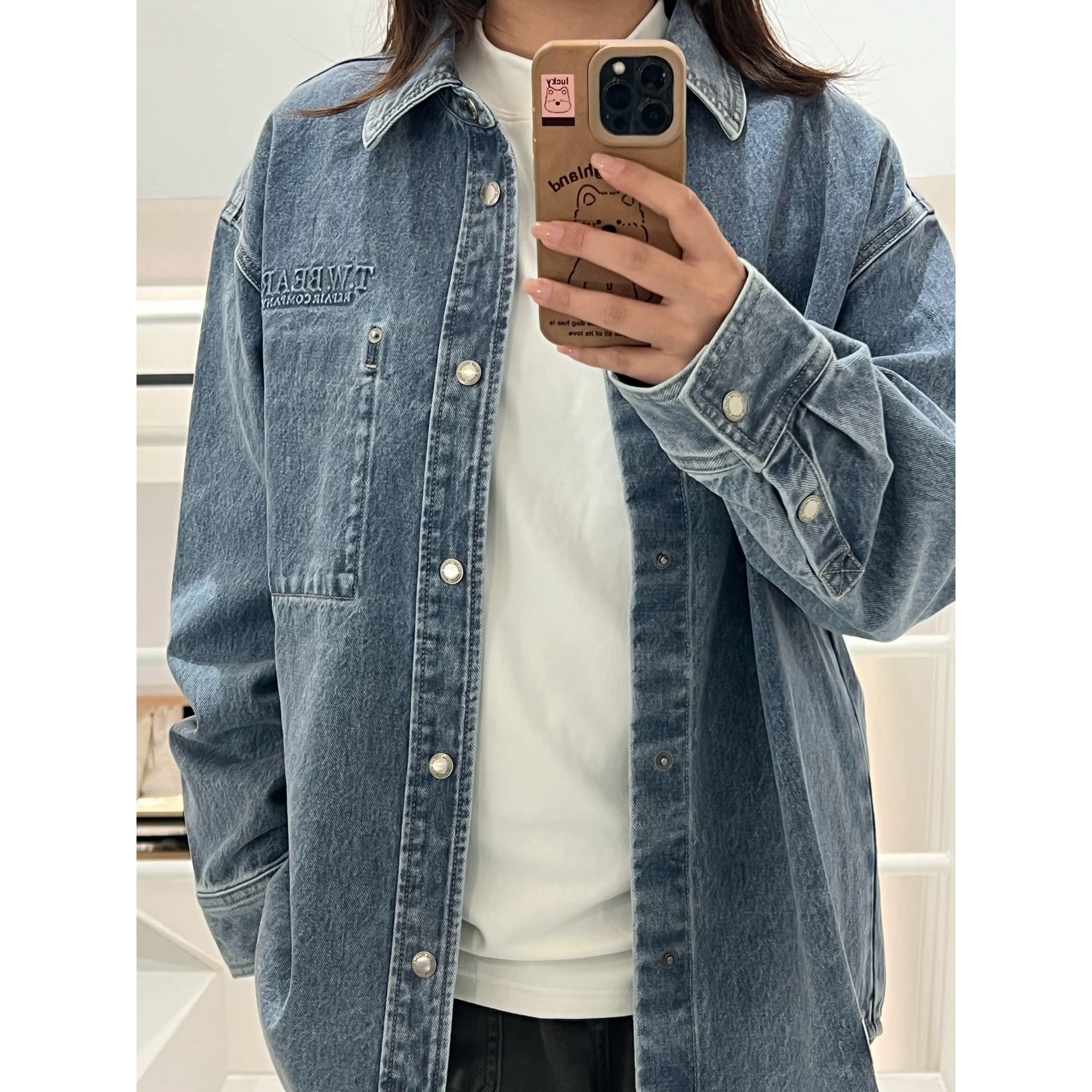 Рубашка Teenie Weenie Men Denim Collection Рубашка Унисекс Синяя - изображение 3