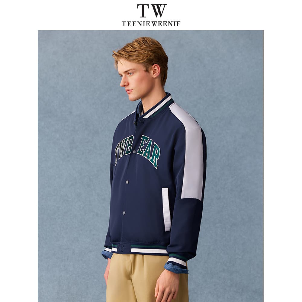 Бомбер Teenie Weenie Men American Old Money Style Collection Темно-синий Унисекс Бейсбольные куртки - изображение 3