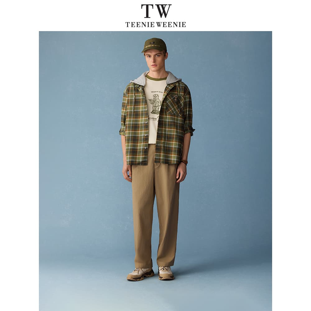 Рубашка Teenie Weenie Men Evergreen Preppy Style Хаки Мужской Рубашки - изображение 6