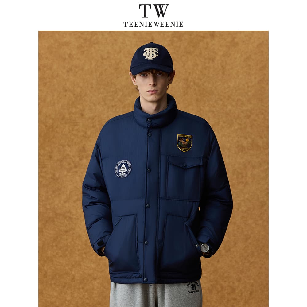 Зимняя куртка Teenie Weenie Men Light Warmth Collection Темно-синий Мужской Пуховики - изображение 7