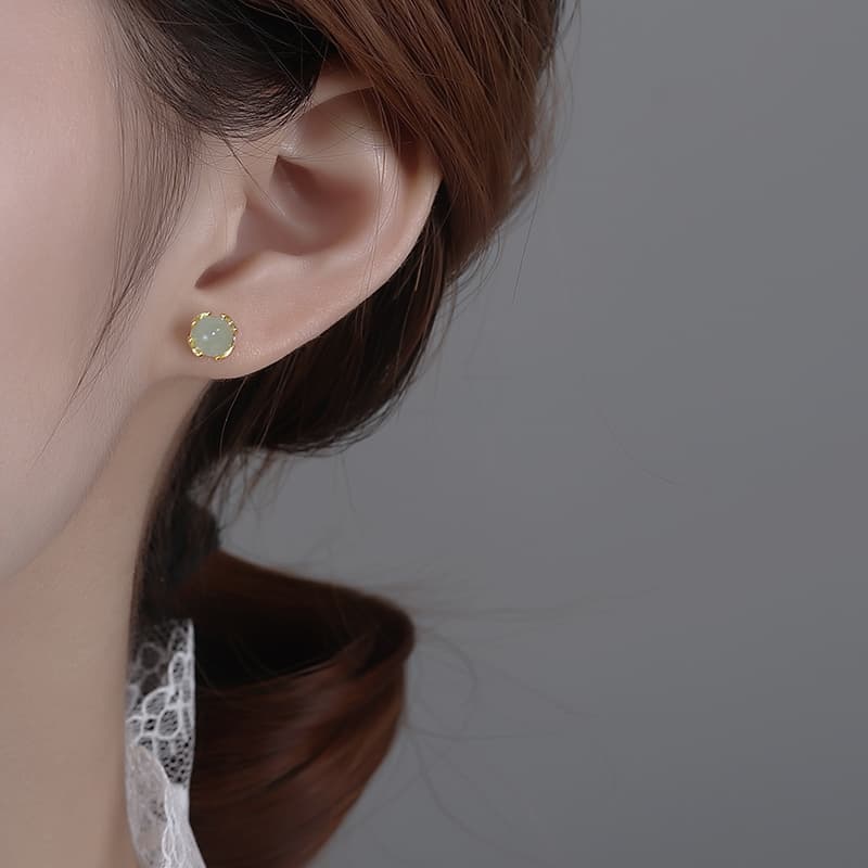 Серьги ONEKISS 999 Серебряная игла Серебряное содержание примерно 0,045G Золото покрытый медный АБС Серьги-гвоздики Женские - изображение 4