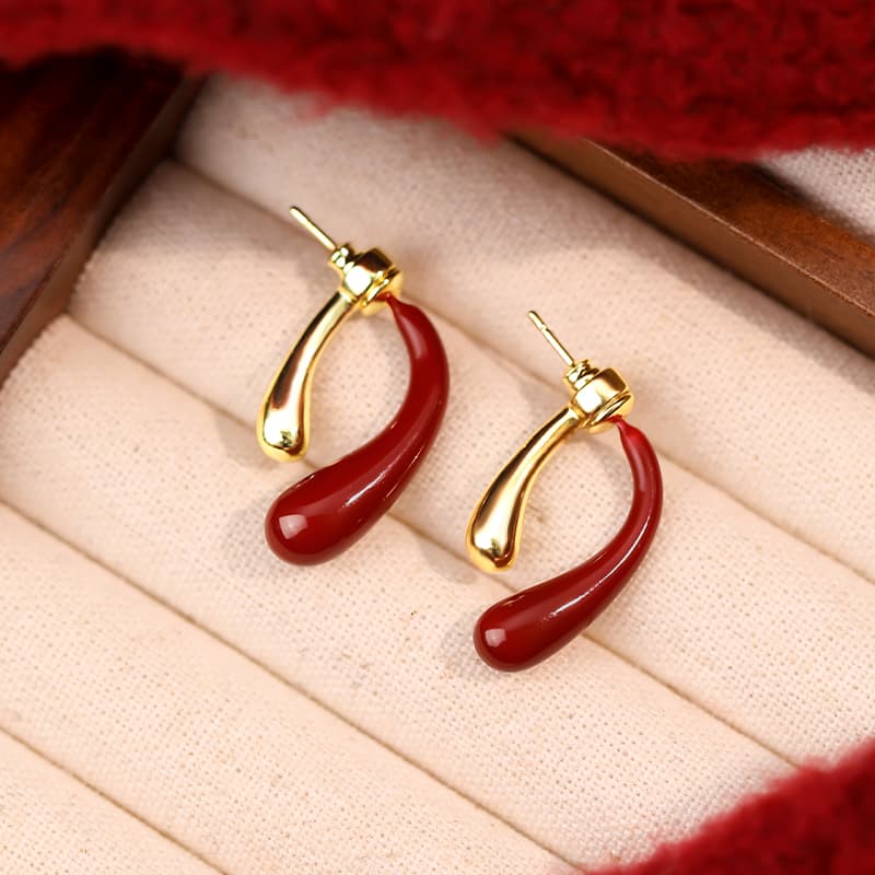Серьги ONEKISS Серьги с покрытием из золота глазурь капля медный женские - изображение 5
