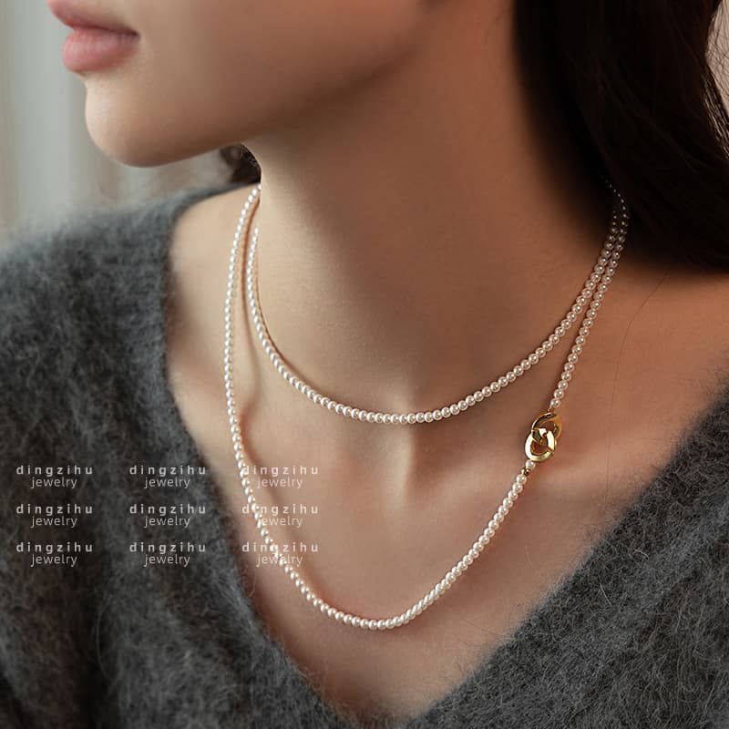 Ожерелье ONEKISS Лунный камень Золото Покрытый Медный Искусственный Жемчуг Ожерелье Женское - изображение 7