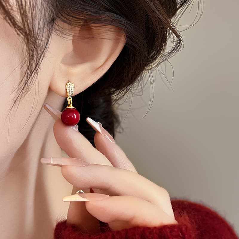 Серьги ONEKISS Синтетический кубический цирконий золото с покрытием медный искусственный жемчуг серьги-гвоздики женские - изображение 5