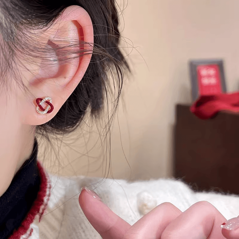 Серьги ONEKISS Синтетический кубический цирконий покрытие золотом медь глазурь серьги-гвоздики женские - изображение 4
