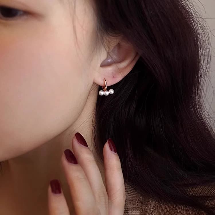 Серьги ONEKISS Серьги с покрытием из медного золота имитация жемчуга женские - изображение 5