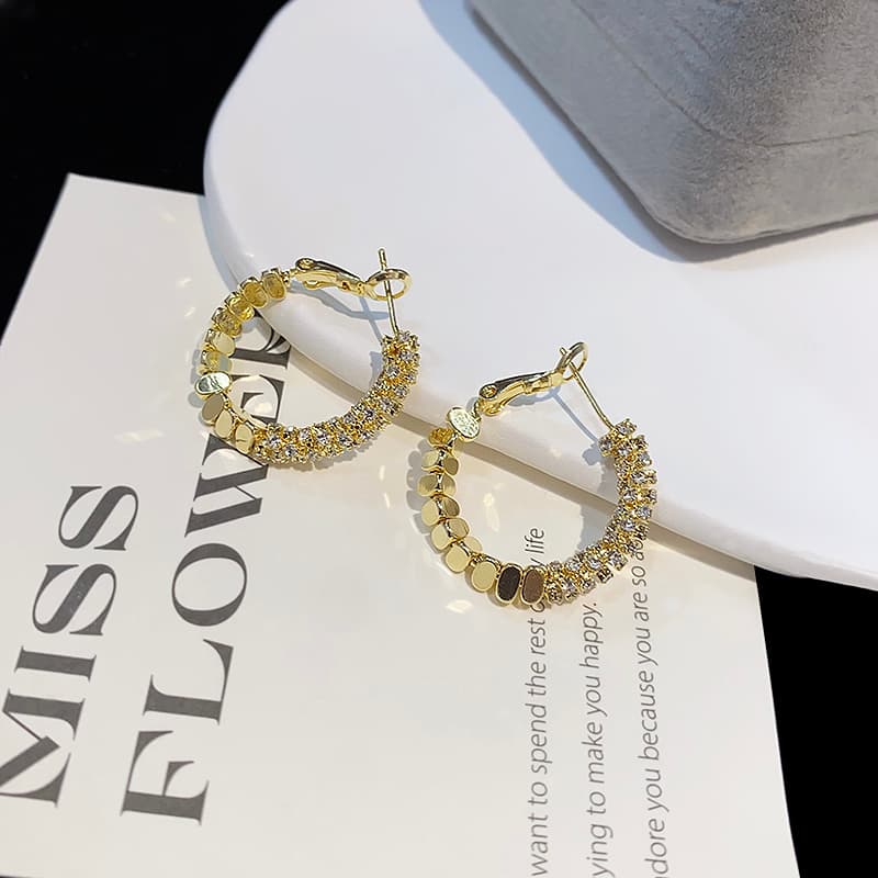 Серьги ONEKISS Серьги из покрытого золотом медного кубического циркония женские - изображение 6