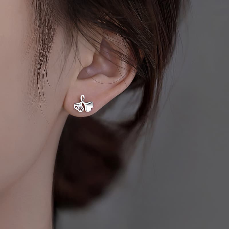 Серьги ONEKISS 999 Серебряная игла Серебряное содержание примерно 0,045G Золото-покрытые Медные Серьги-гвоздики Женские - изображение 2