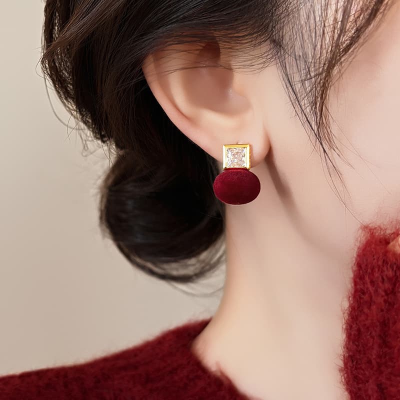Серьги ONEKISS Синтетический кубический цирконий золото с покрытием медные шерстяные серьги для женщин - изображение 6