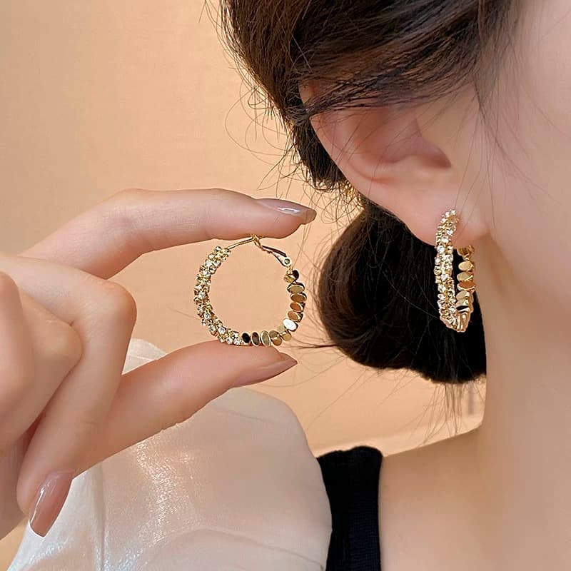 Серьги ONEKISS Серьги из покрытого золотом медного кубического циркония женские - изображение 5