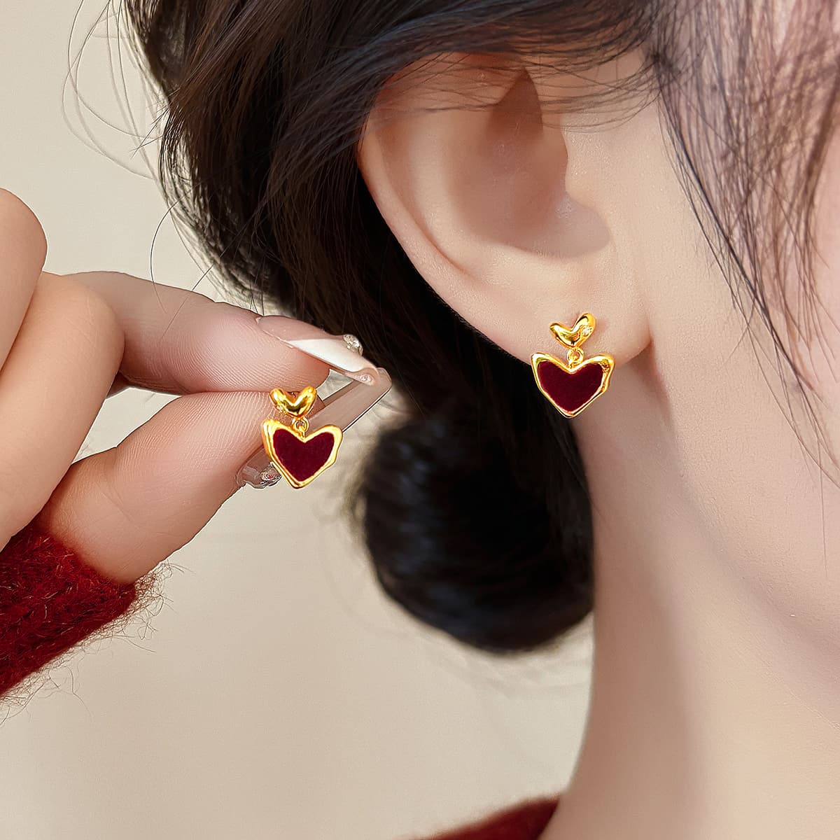 Серьги ONEKISS Синтетический кубический цирконий золото с покрытием медные шерстяные серьги для женщин - изображение 2