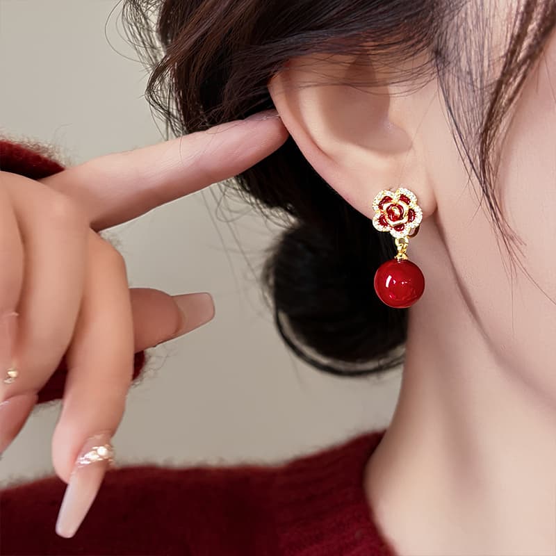 Серьги ONEKISS Синтетический кубический цирконий Искусственная жемчужина Золото с покрытием Медный Серьги с капельной глазурью - изображение 5