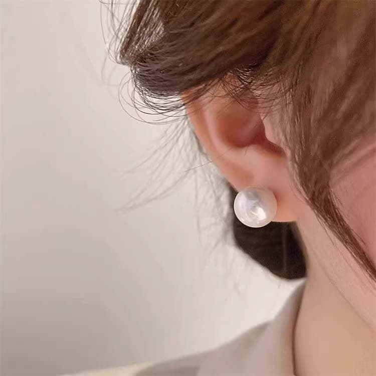 Серьги ONEKISS S999 Серебро с покрытием из золота медного искусственного жемчуга серьги-гвоздики для женщин - изображение 2