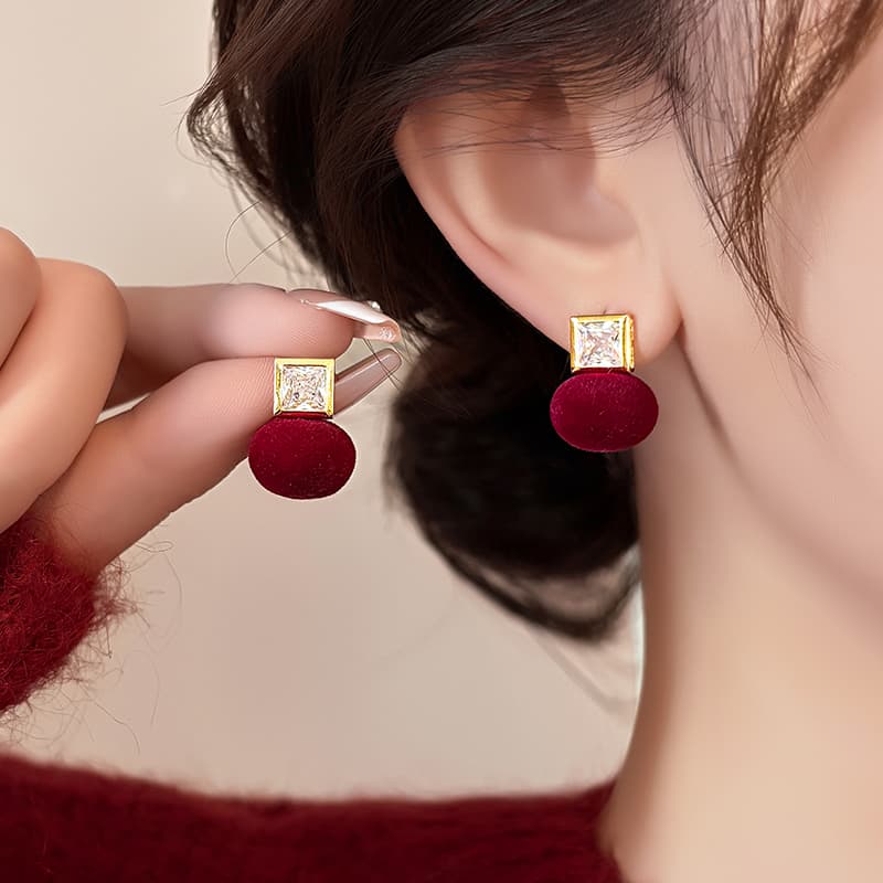 Серьги ONEKISS Синтетический кубический цирконий золото с покрытием медные шерстяные серьги для женщин - изображение 2
