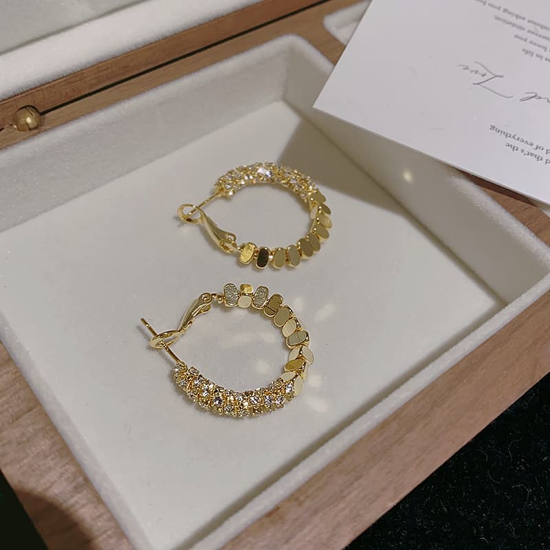 Серьги ONEKISS Серьги из покрытого золотом медного кубического циркония женские - изображение 4