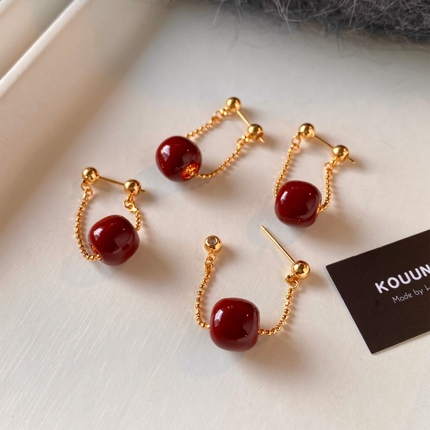 Серьги ONEKISS Серьги с покрытием из золота глазурь капля медный женские - изображение 6