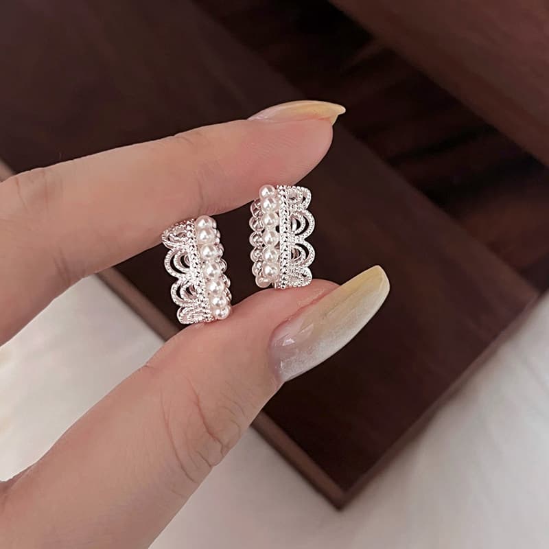 Серьги ONEKISS Серьги с синтетическим кубическим цирконием покрытием из золота медью искусственным жемчугом женские - изображение 7