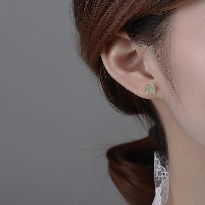 Серьги ONEKISS 999 Серебряная игла Серебряное содержание примерно 0,045G Золото покрытый медный АБС Серьги-гвоздики Женские - изображение 2