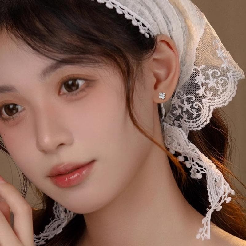 Серьги ONEKISS 999 Чистое серебро игла золото покрытие медные серьги-гвоздики женские - изображение 7
