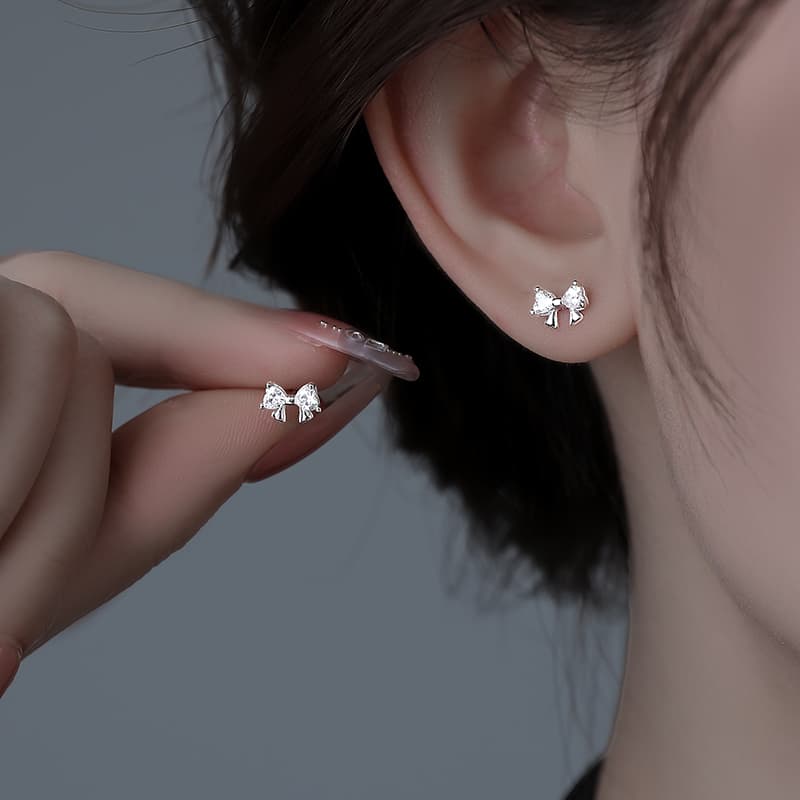 Серьги ONEKISS 999 Серебряная игла серебро с содержанием примерно 0,045G золото-покрытая медь искусственный фианит - изображение 2