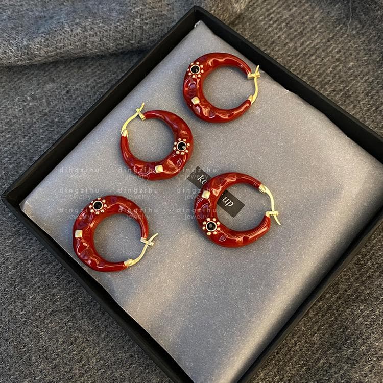 Серьги ONEKISS Серьги с покрытием из золота глазурь капля медный женские - изображение 4