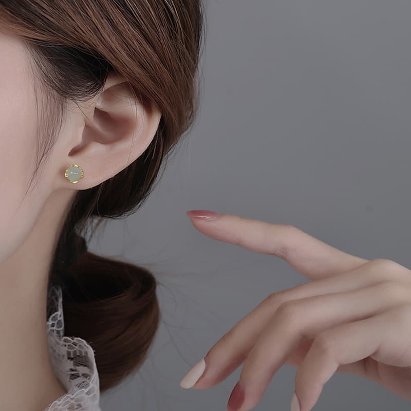 Серьги ONEKISS 999 Серебряная игла Серебряное содержание примерно 0,045G Золото покрытый медный АБС Серьги-гвоздики Женские - изображение 8