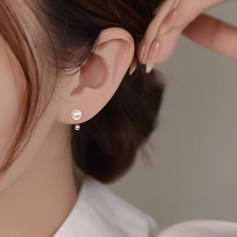 Серьги ONEKISS 999 Серебряная игла Серебряное содержание примерно 0,045G Золото покрытый медью Жемчужные серьги Женские - изображение 3