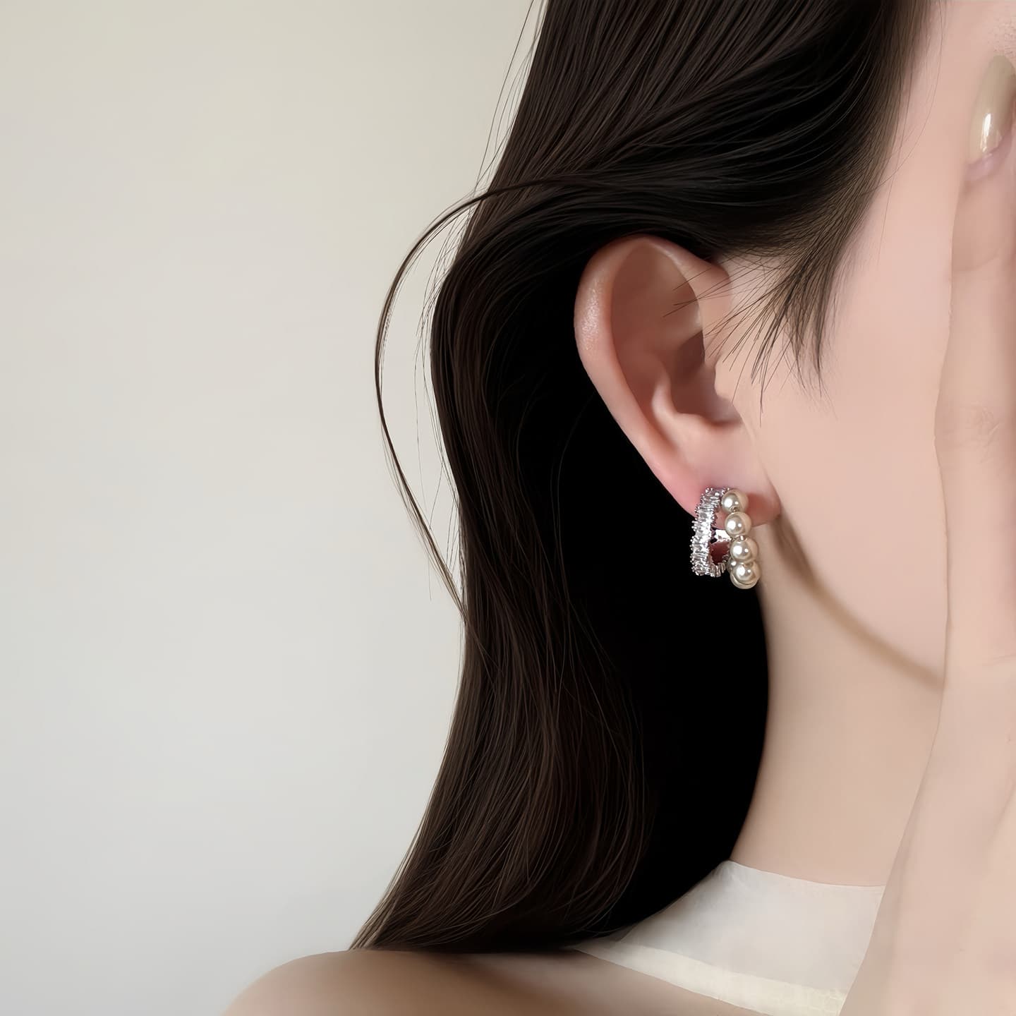 Серьги ONEKISS Серьги с синтетическим кубическим цирконием покрытием из золота медью искусственным жемчугом женские - изображение 4