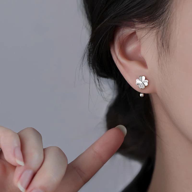 Серьги ONEKISS 999 Серебряная игла Серебряное содержание примерно 0,045G Золото-покрытая медь Искусственный фианит Серьги - изображение 4