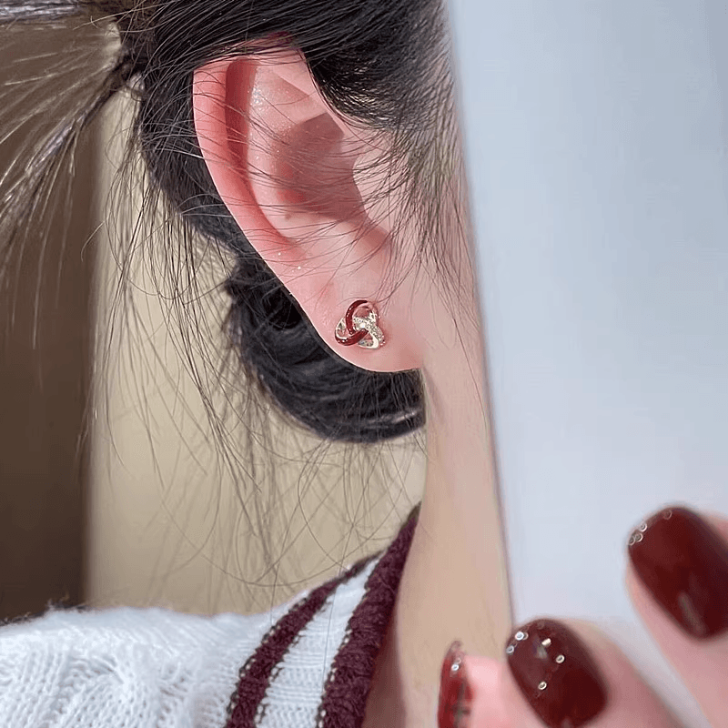 Серьги ONEKISS Синтетический кубический цирконий покрытие золотом медь глазурь серьги-гвоздики женские - изображение 3