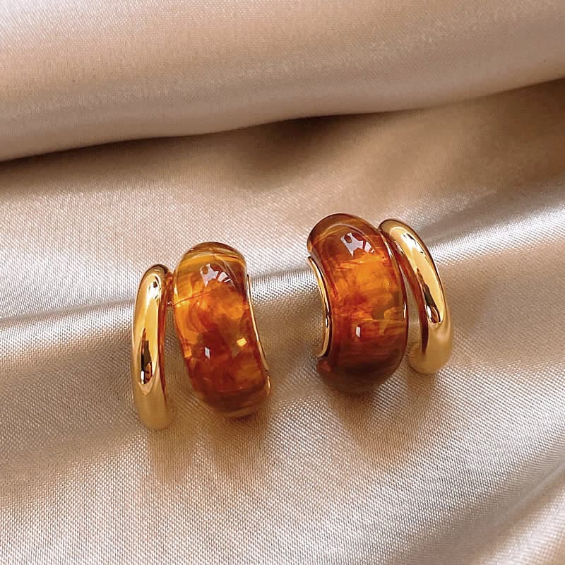 Серьги ONEKISS Серьги из меди с покрытием из золота и смолы женские - изображение 3