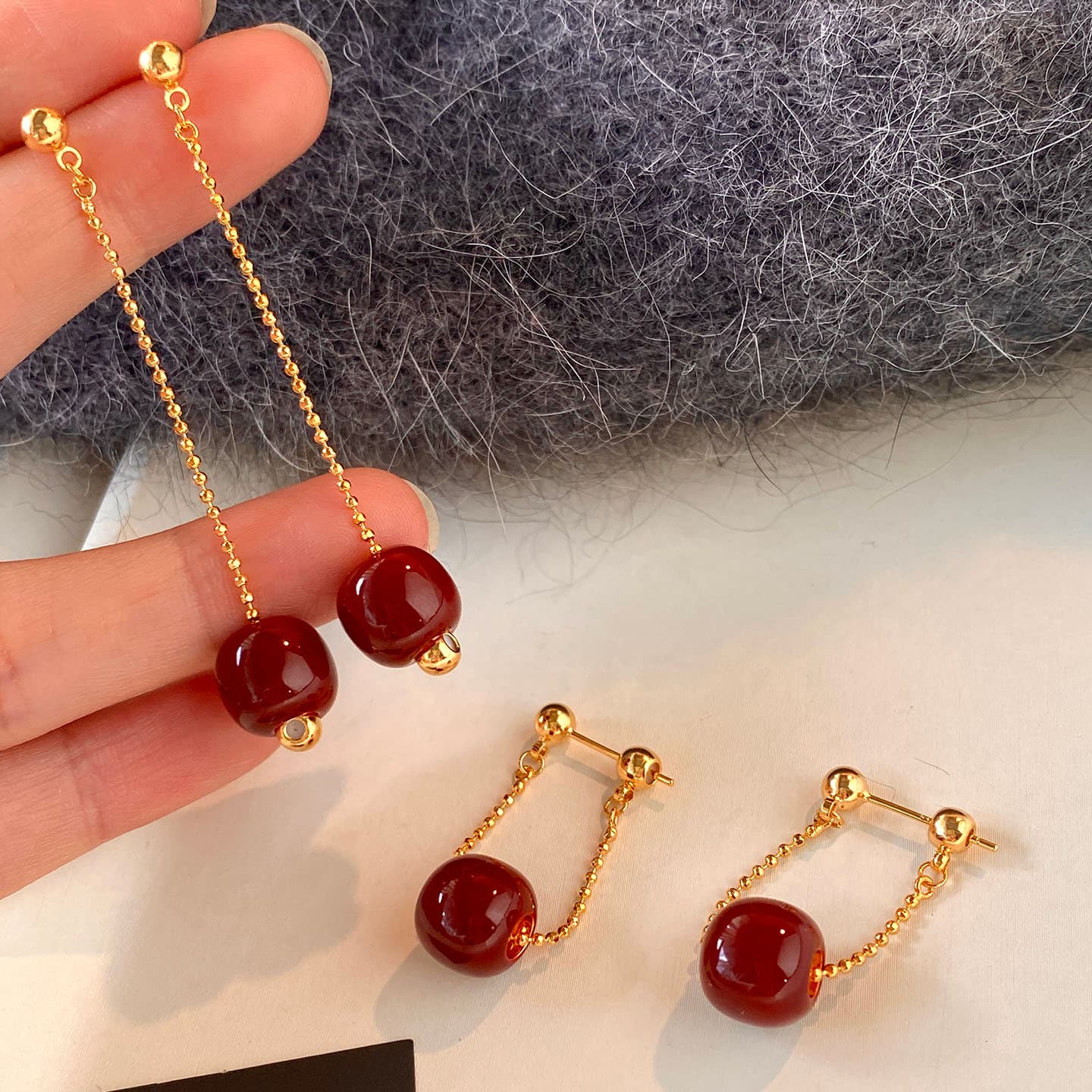 Серьги ONEKISS Серьги с покрытием из золота глазурь капля медный женские - изображение 3