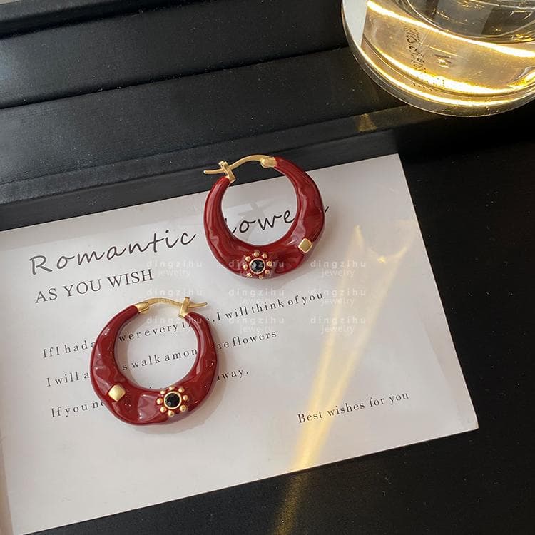 Серьги ONEKISS Серьги с покрытием из золота глазурь капля медный женские - изображение 3