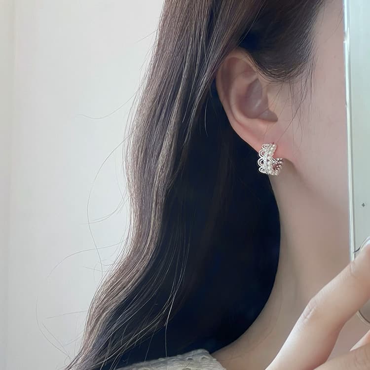Серьги ONEKISS Серьги с синтетическим кубическим цирконием покрытием из золота медью искусственным жемчугом женские - изображение 8