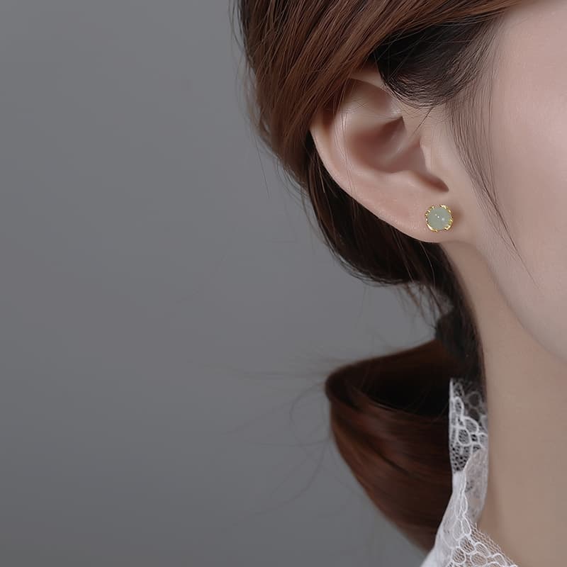 Серьги ONEKISS 999 Серебряная игла Серебряное содержание примерно 0,045G Золото покрытый медный АБС Серьги-гвоздики Женские - изображение 6