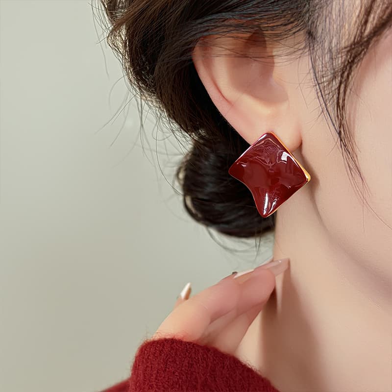 Серьги ONEKISS Капля Глазурь Золото Покрытие Медные Серьги Женские - изображение 5