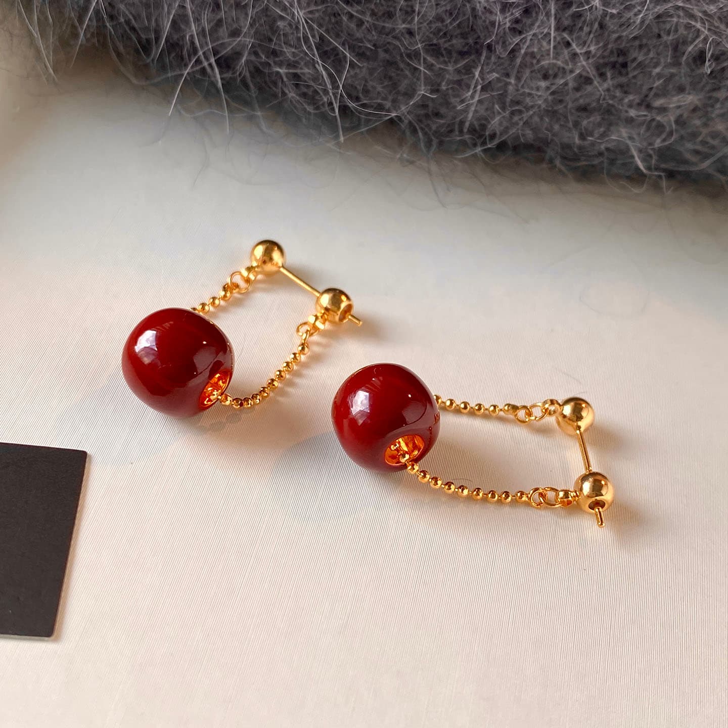 Серьги ONEKISS Серьги с покрытием из золота глазурь капля медный женские - изображение 5