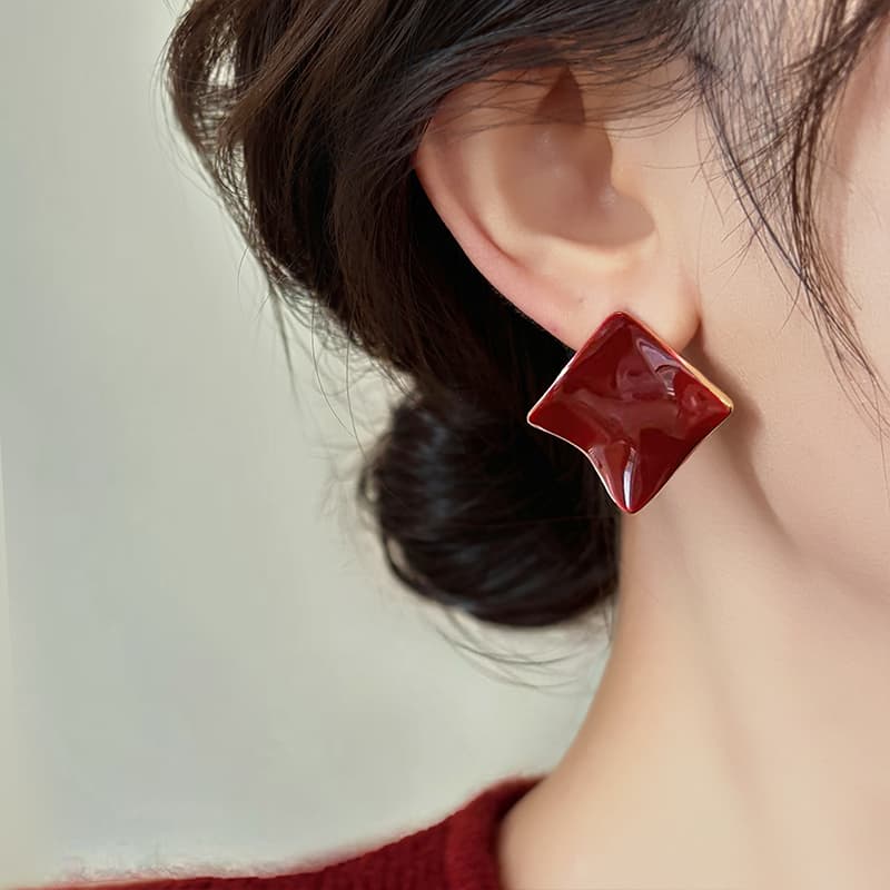 Серьги ONEKISS Капля Глазурь Золото Покрытие Медные Серьги Женские - изображение 4