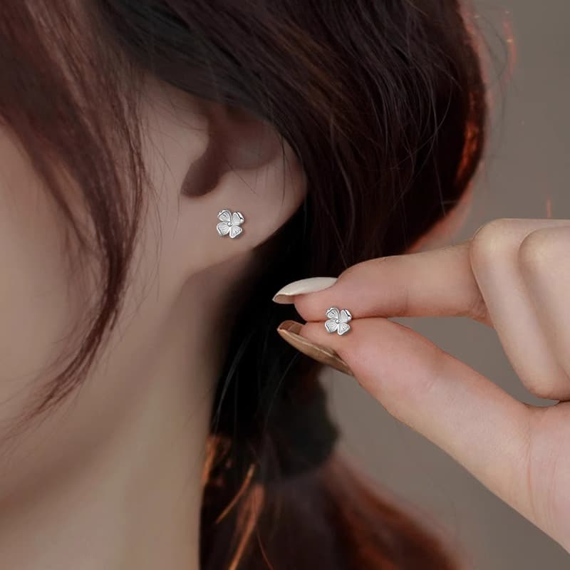 Серьги ONEKISS 999 Чистое серебро игла золото покрытие медные серьги-гвоздики женские - изображение 3