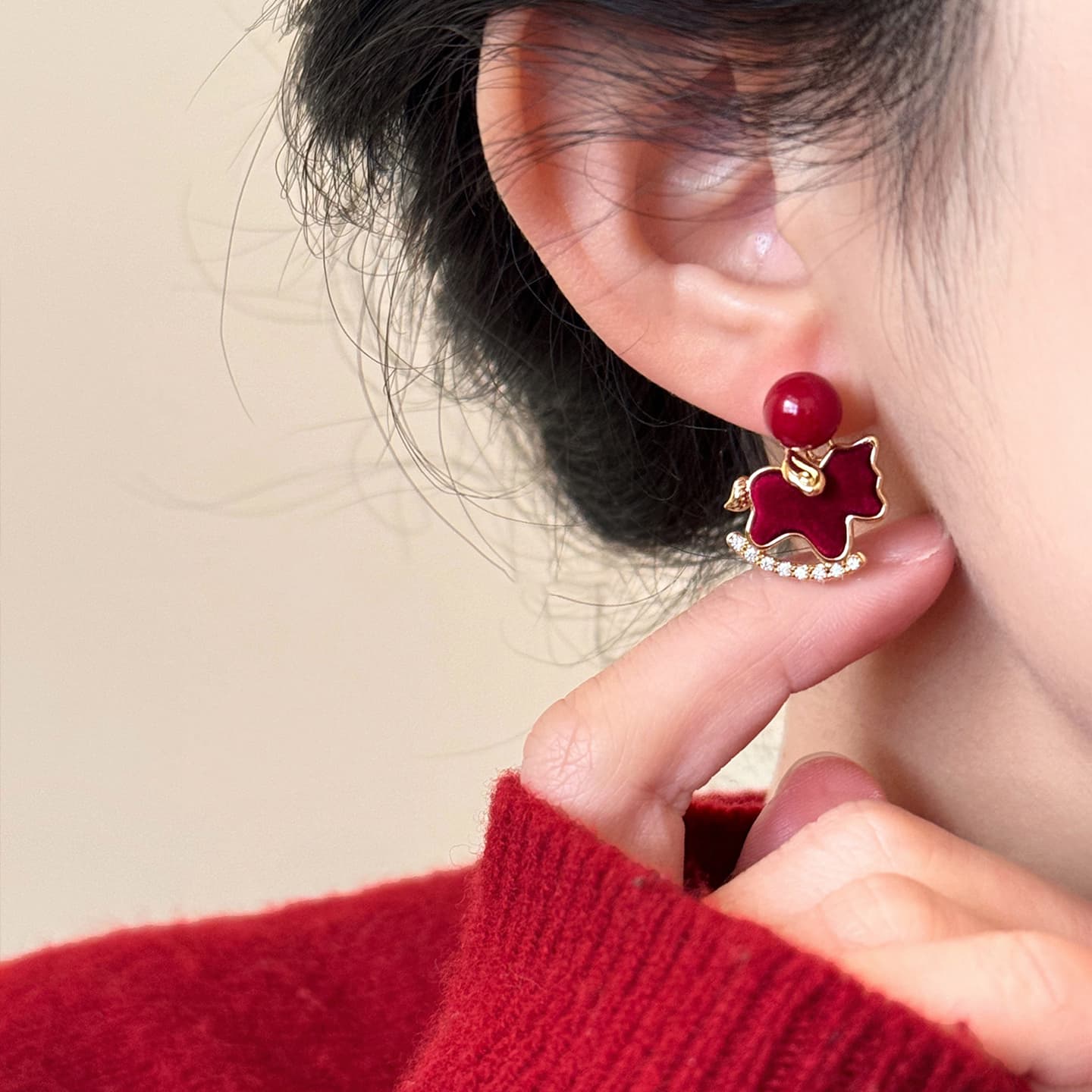 Серьги ONEKISS Серьги с синтетическим кубическим цирконием покрытием из золота медью пуховкой искусственным жемчугом женские - изображение 5